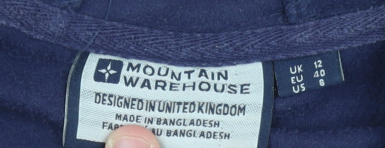 Mountain Warehouse Womens Blue Fleece Hoodie Pullover UK 12