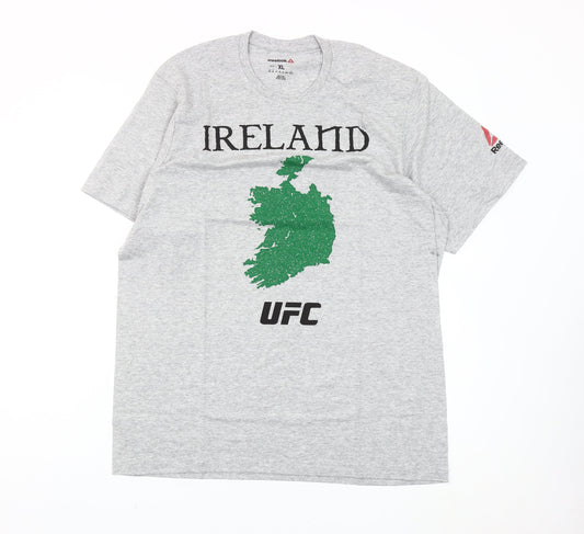 Reebok Men’s Grey XL UFC Ireland Graphic Short Sleeve T-Shirt