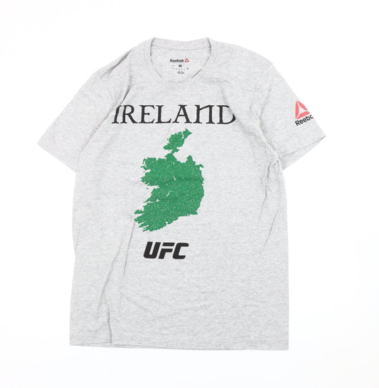 Reebok Men’s Grey UFC Ireland Graphic T-Shirt Size M Short Sleeve