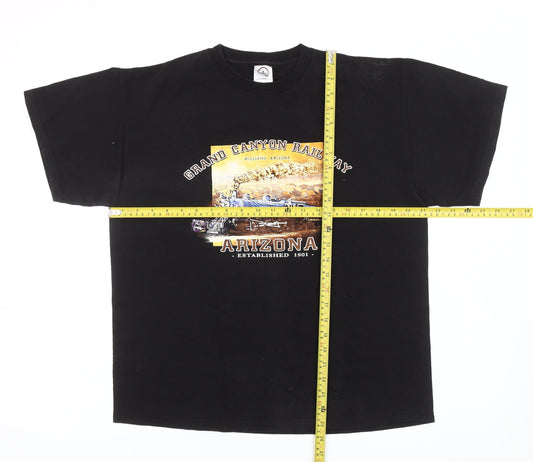 Delta Pro Weight Mens Black L Graphic Arizona Railway T-Shirt