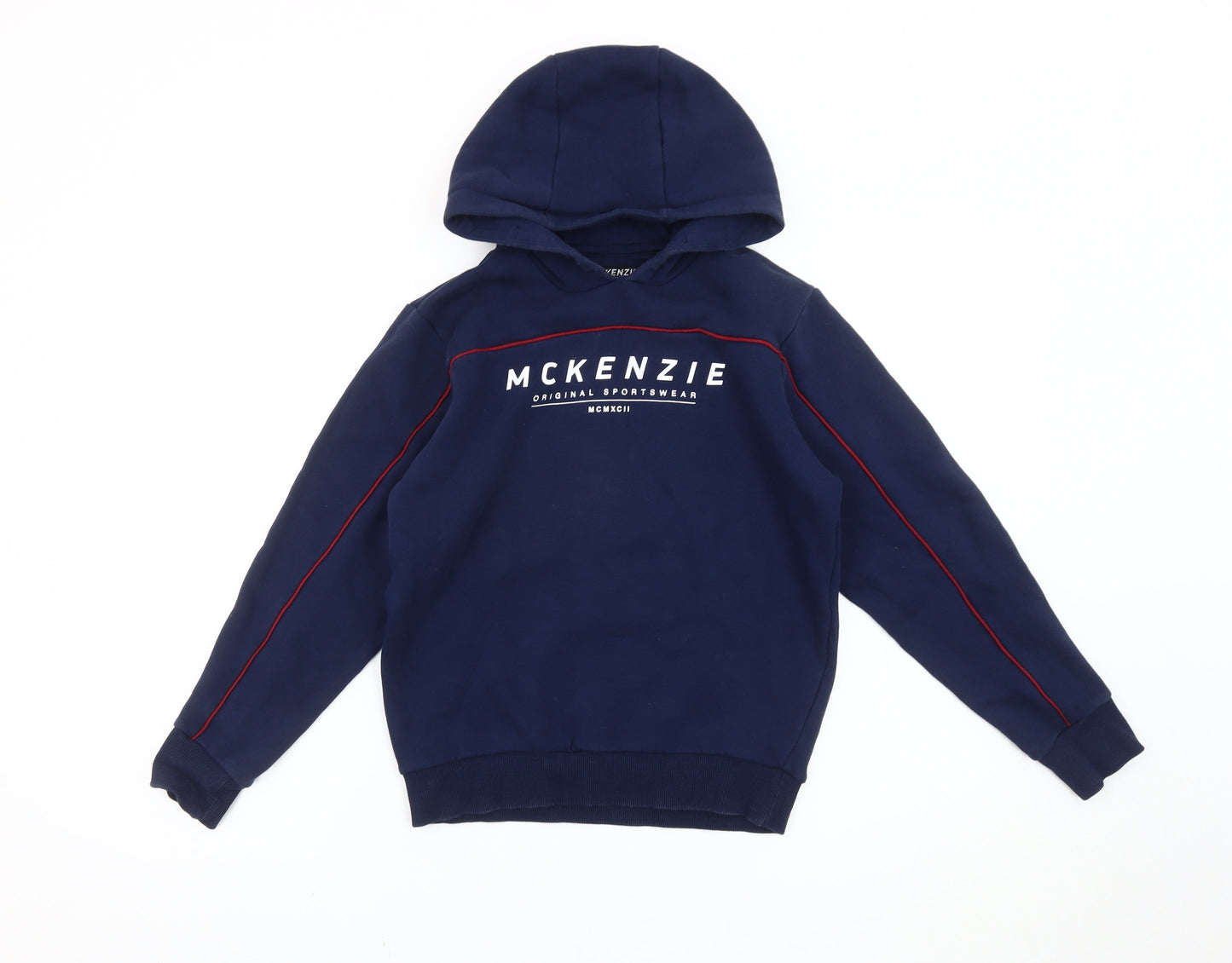 McKenzie Boys Blue Logo Pullover Hoodie 10-12 Years Casual Fleece
