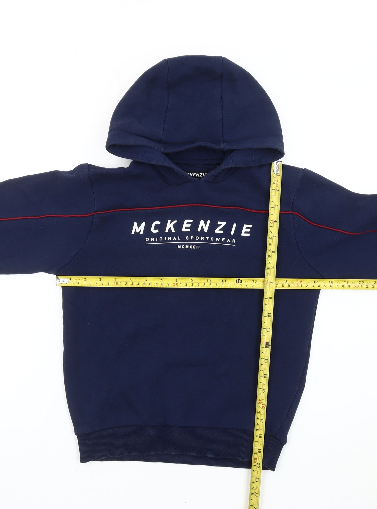 McKenzie Boys Blue Logo Pullover Hoodie 10-12 Years Casual Fleece