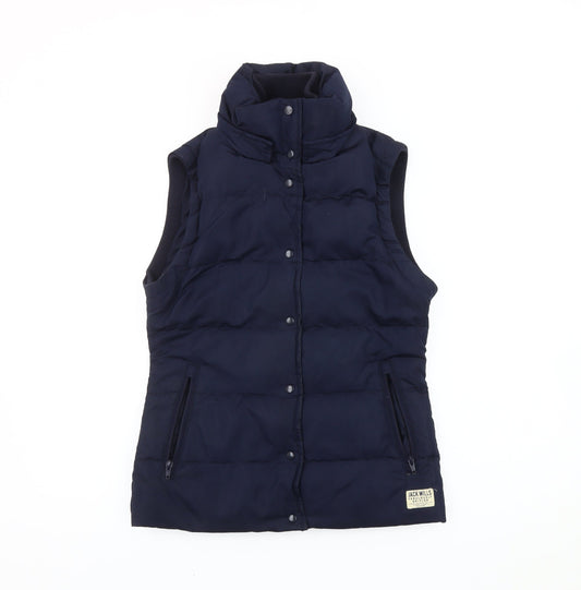 Jack Wills Women’s Blue Puffer Waistcoat Gilet UK 8 Sleeveless Casual