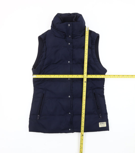 Jack Wills Women’s Blue Puffer Waistcoat Gilet UK 8 Sleeveless Casual