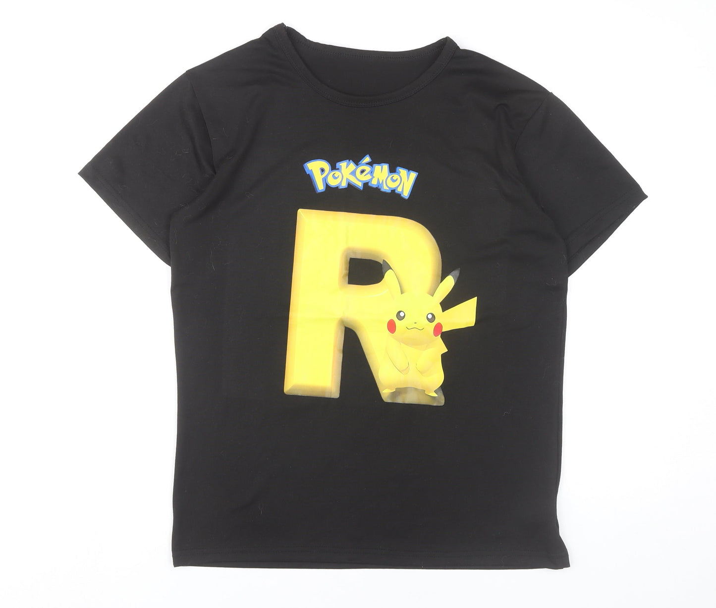 Pokémon Women Black Pikachu Graphic T-Shirt M Short Sleeve