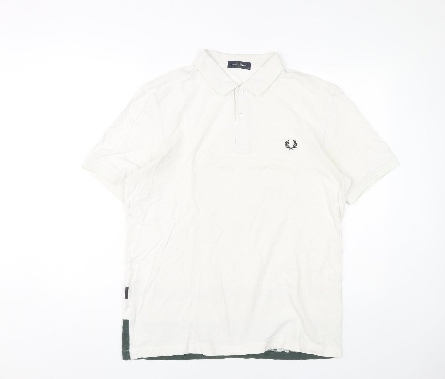Fred Perry Mens White Polo Shirt L Classic Cotton Logo