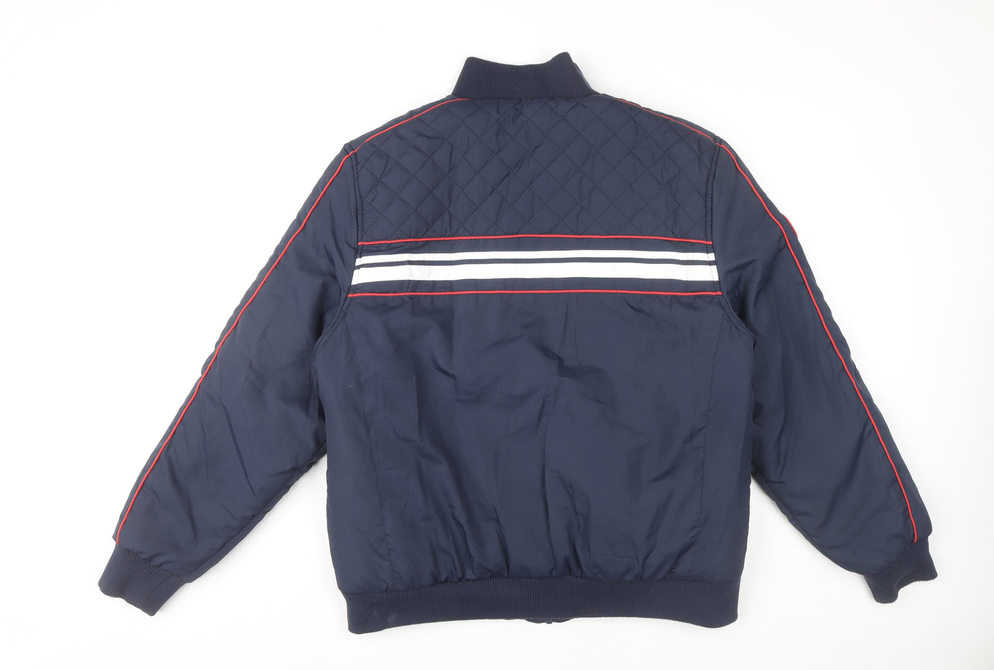 Lonsdale Men’s Blue 2XL Quilted Bomber Jacket Zip Pockets Casual