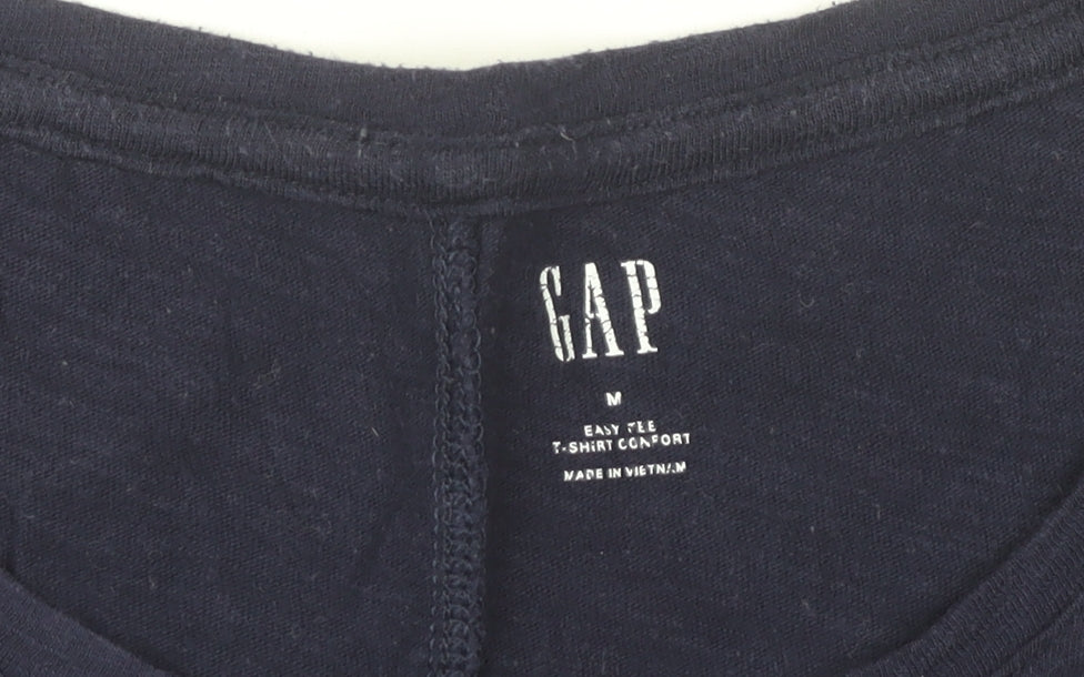 GAP Womens Blue Cotton Short Sleeve Scoop Neck T-Shirt Size M