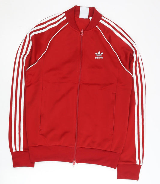 Adidas Men’s Red Track Jacket M Regular Long Sleeve Full Zip