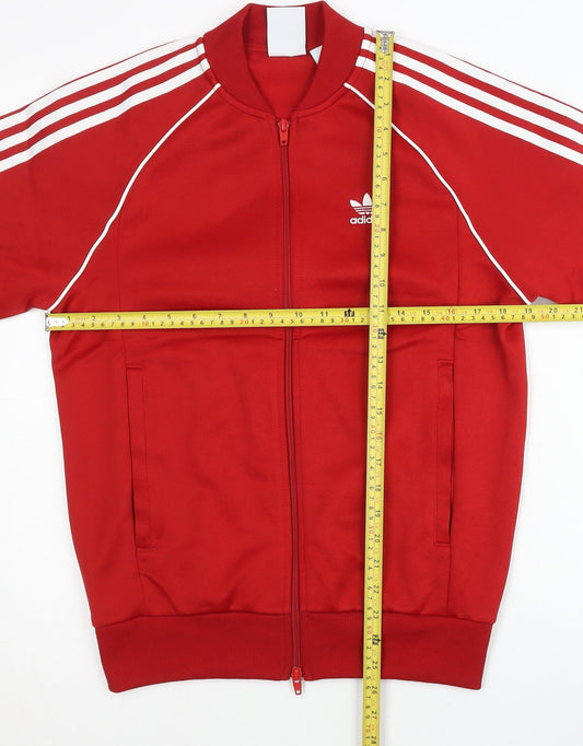 Adidas Men’s Red Track Jacket M Regular Long Sleeve Full Zip