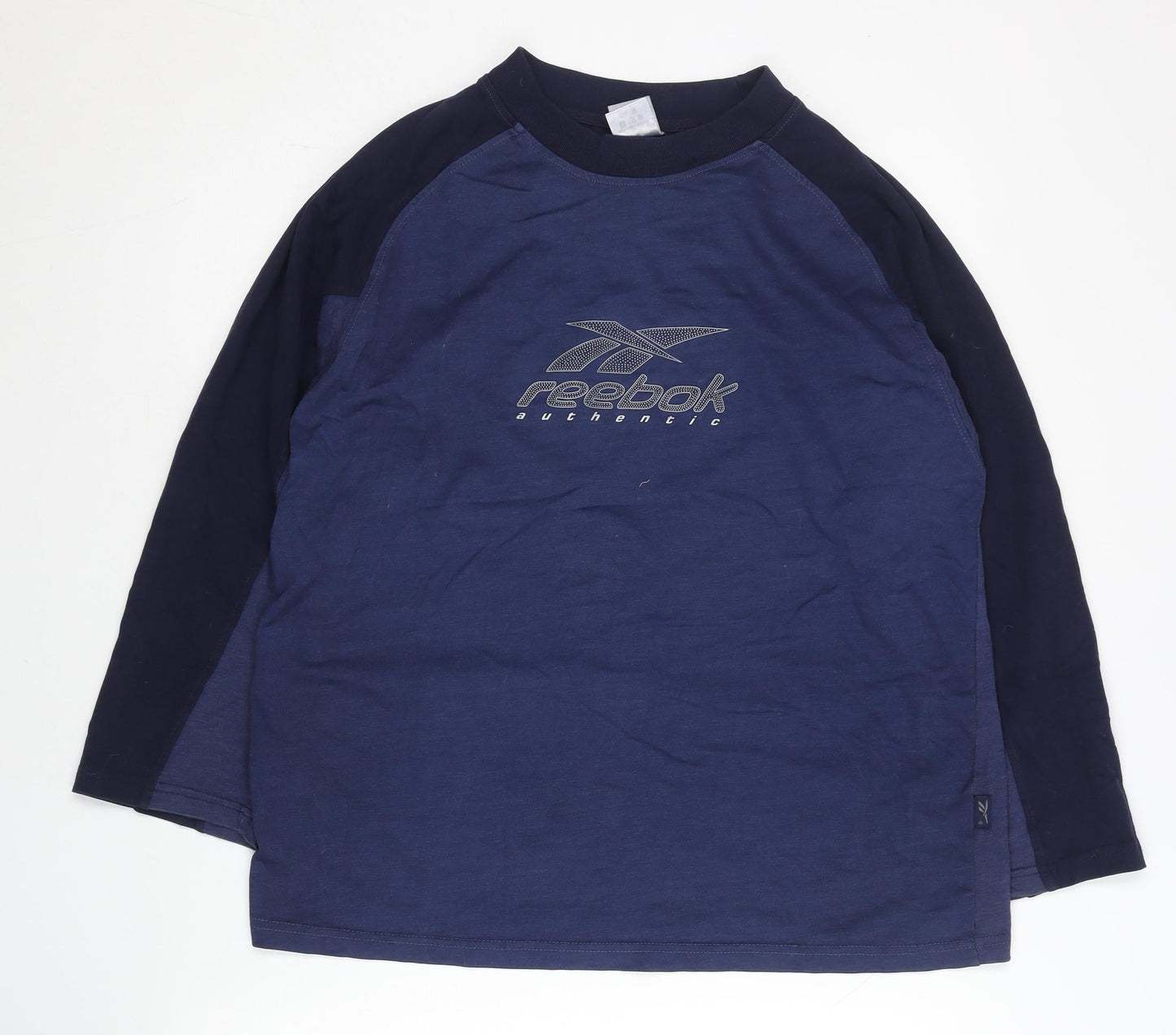 Reebok Mens Blue Long Sleeve T-Shirt L Vintage Sportswear Top
