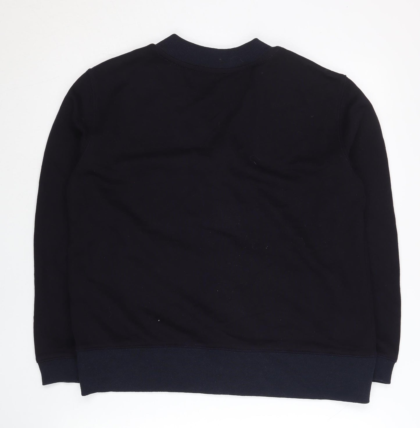 Champion Men’s Black Cardigan Jumper Size L V-Neck Logo Cotton Blend