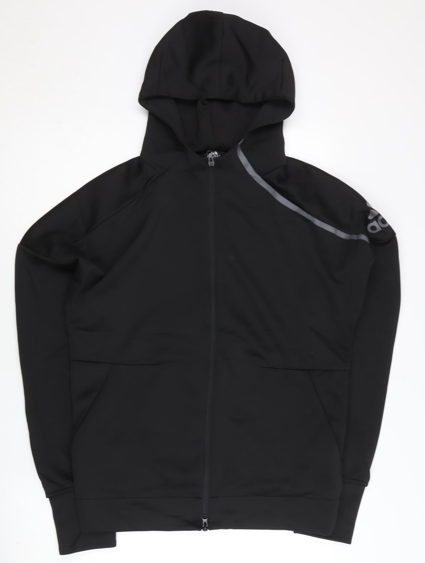 Adidas Mens Black XL Full Zip Hoodie Sports Training Jacket
