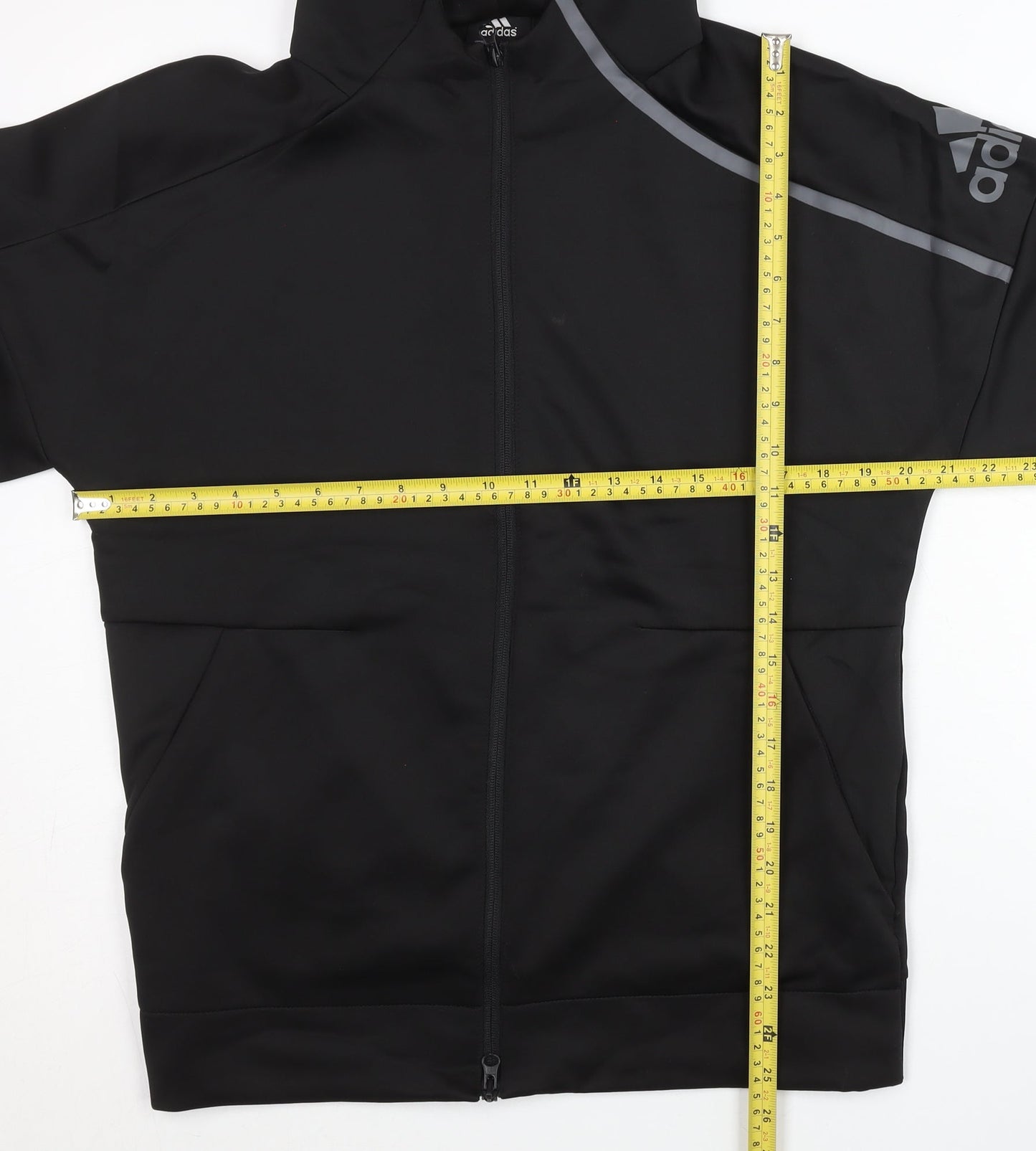Adidas Mens Black XL Full Zip Hoodie Sports Training Jacket