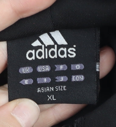 Adidas Mens Black XL Full Zip Hoodie Sports Training Jacket
