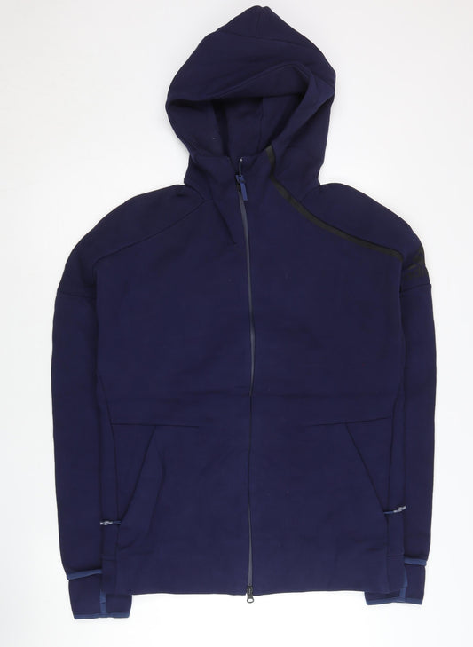Adidas Men’s Blue Full Zip Hoodie Size L Regular Fit