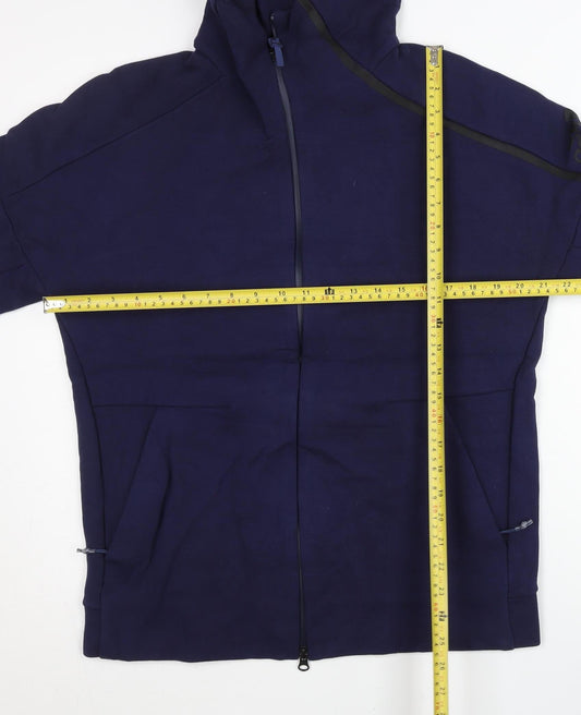 Adidas Men’s Blue Full Zip Hoodie Size L Regular Fit
