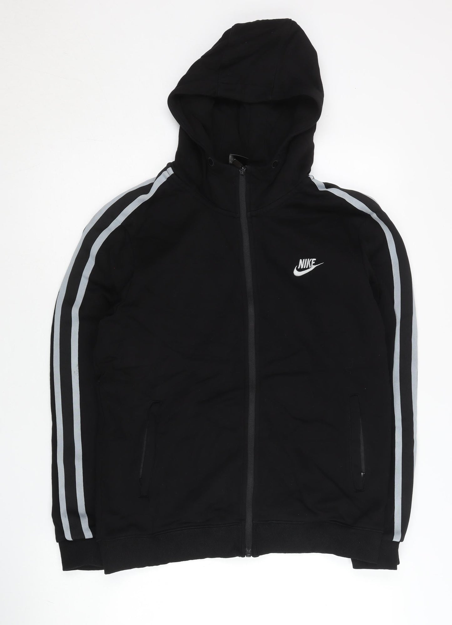 Nike Mens Black XS Full Zip Hoodie Sweatshirt Logo Sportswear