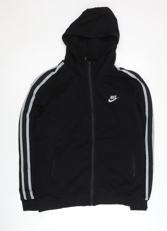 Mens UK XS Regular Nike Black Full Zip Hoodie