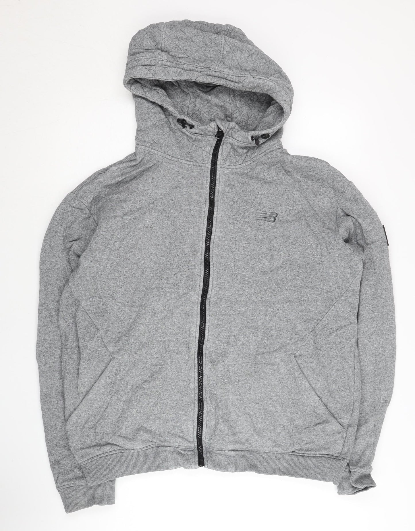 New Balance Mens Grey XL Full Zip Hoodie Athletic Sweatshirt