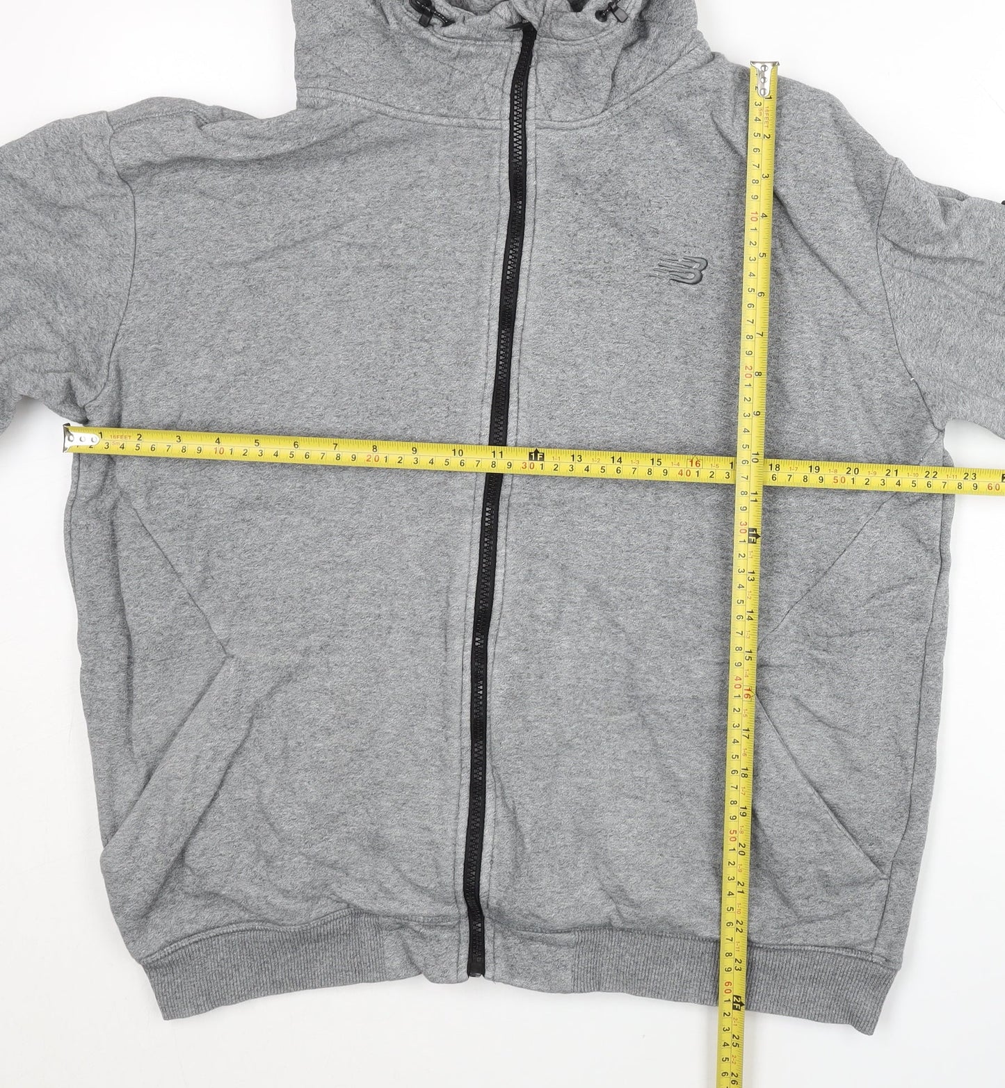 New Balance Mens Grey XL Full Zip Hoodie Athletic Sweatshirt