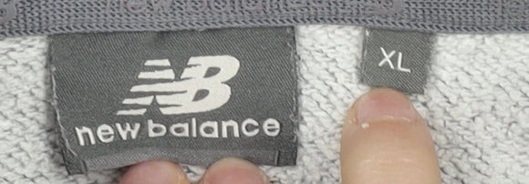 New Balance Mens Grey XL Full Zip Hoodie Athletic Sweatshirt