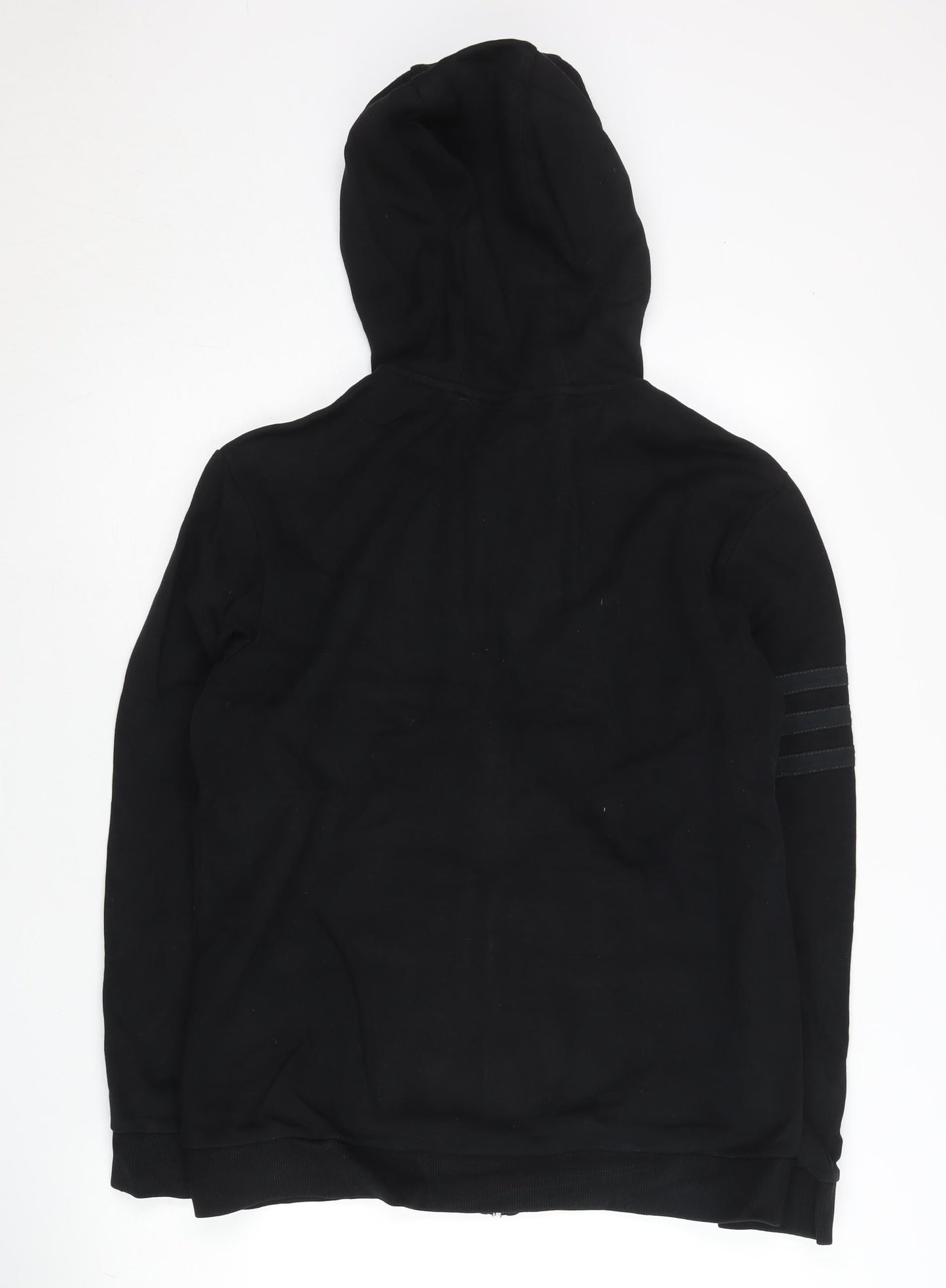 Adidas Mens Black Full Zip Hoodie Size L Logo Hooded Sweatshirt