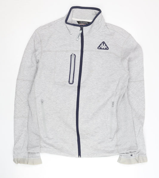 Kappa Men's Grey L Track Jacket Full Zip Lightweight Cotton Blend