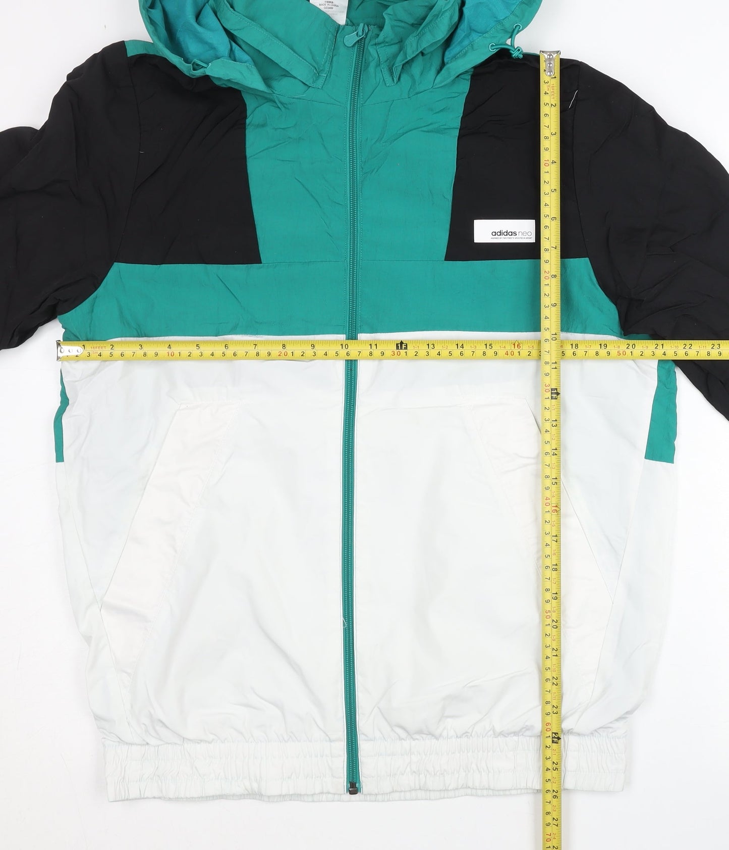 Adidas Neo Men’s Green White Black L Windbreaker Jacket