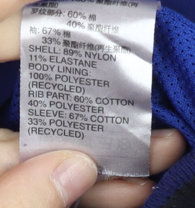 Adidas Men's Blue Varsity Jacket Size L Regular Fit Zip Sportswear