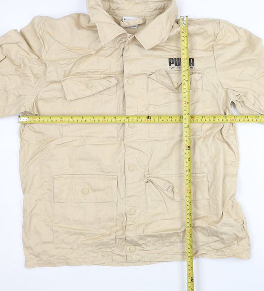 Puma Mens Beige Utility Jacket Size S Cotton Casual Sportswear