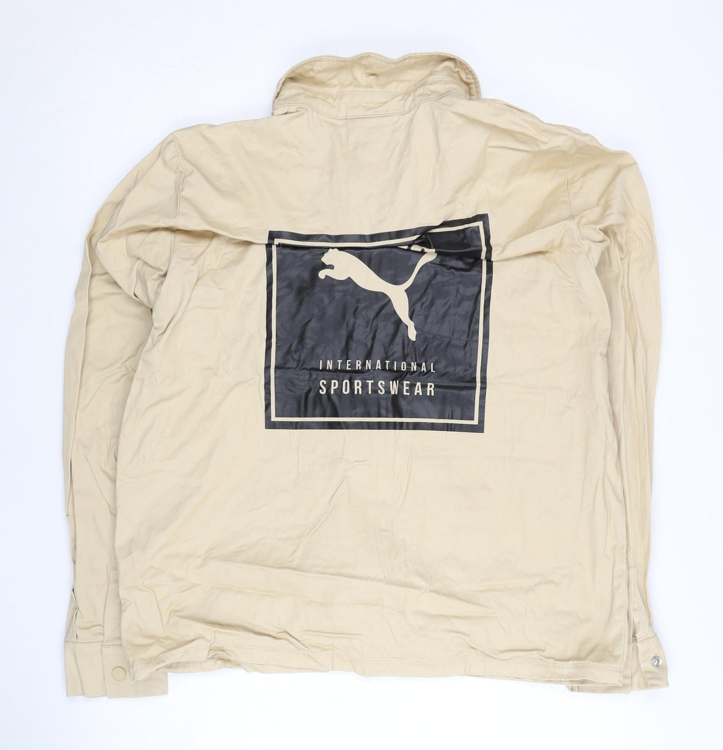 Puma Mens Beige Utility Jacket Size S Cotton Casual Sportswear