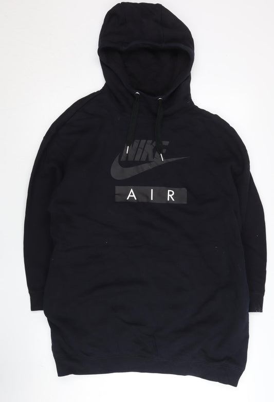 Womens UK S Regular Nike Black Pullover Hoodie