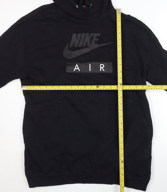 Nike Womens Black Pullover Hoodie Small Logo Graphic Sportswear