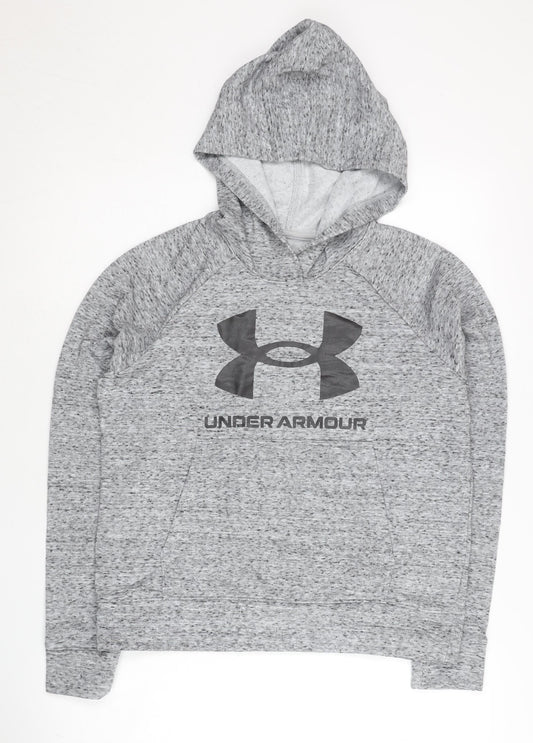 Under Armour Women’s Grey Pullover Hoodie Size L Logo Sportswear