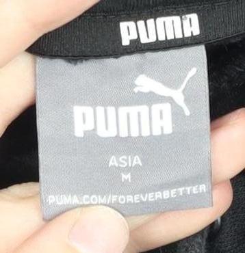 Puma Unisex Black Pullover Hoodie Size S Cotton Blend Sportswear