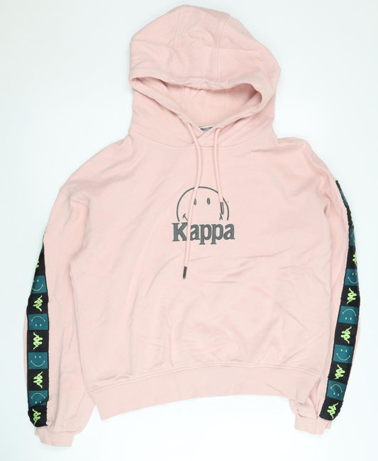 Kappa Smiley Women’s Pink Cotton Hoodie L Pullover Casual