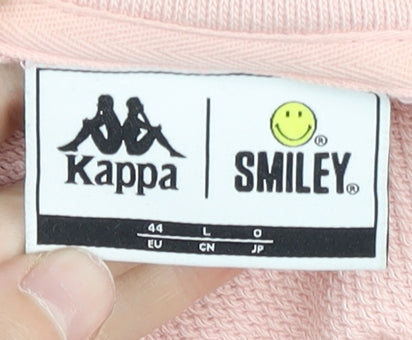 Kappa Smiley Women’s Pink Cotton Hoodie L Pullover Casual