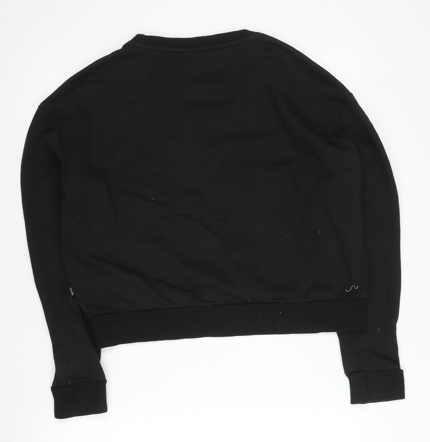 Puma Womens Black Sweatshirt M Pullover Logo Long Sleeve Sportswear