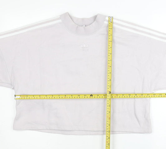 Adidas Women Ivory Crew Neck Pullover Sweatshirt Size 14