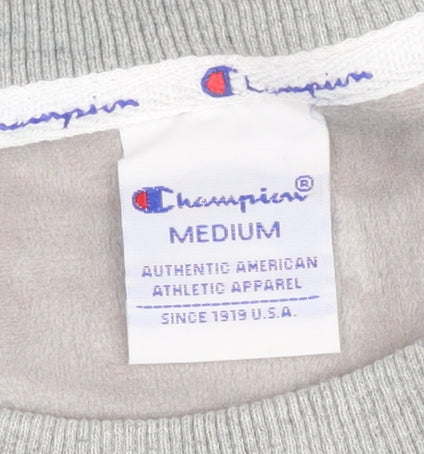 Champion Women’s Grey Tunic Sweatshirt Medium Logo Elastic Waist