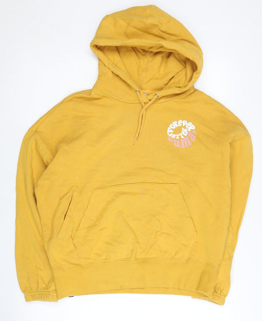 Puma Womens Yellow Pullover Hoodie XS Long Sleeve Cotton