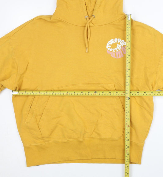 Puma Womens Yellow Pullover Hoodie XS Long Sleeve Cotton