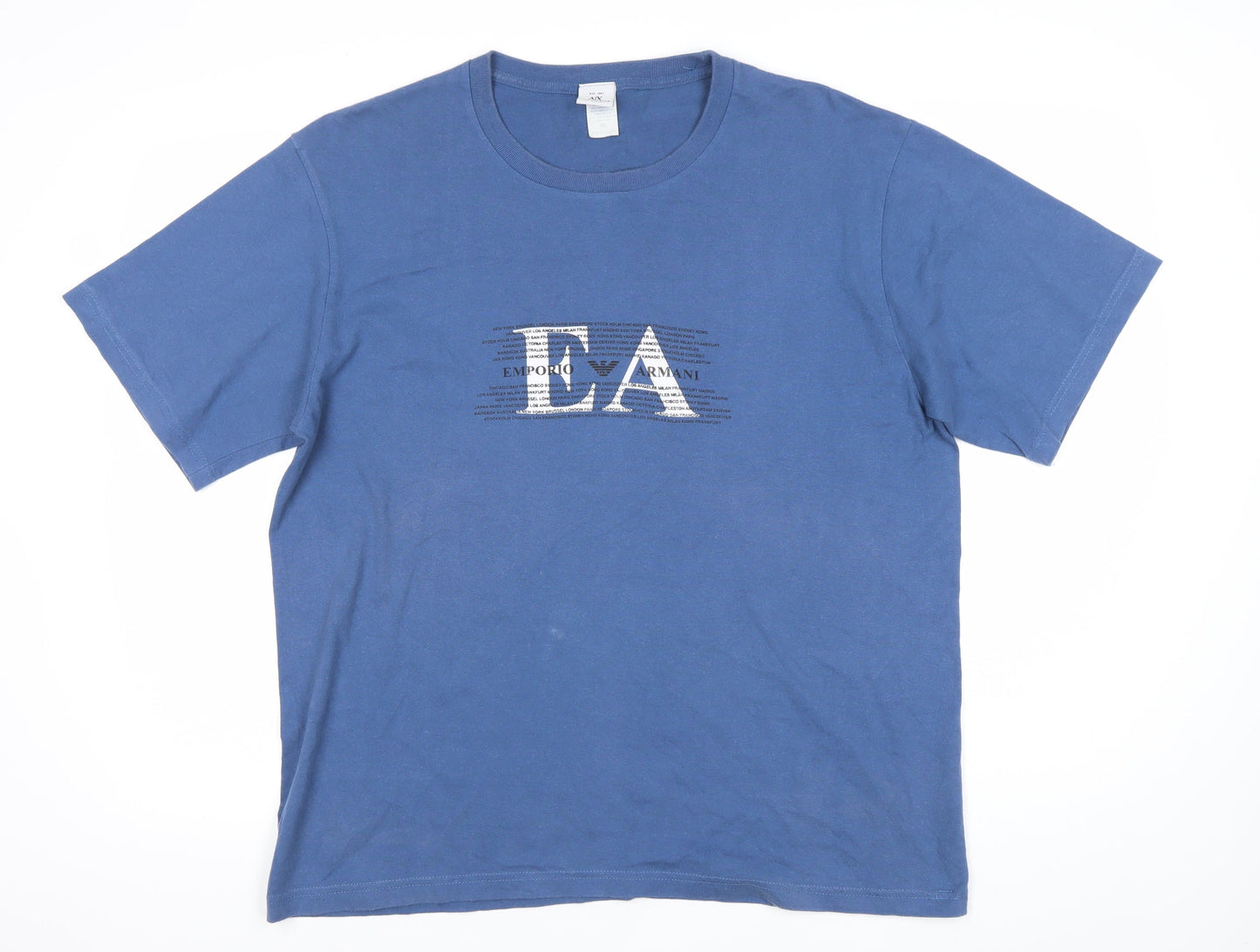 Armani Exchange Men's Blue XL Graphic Logo T-Shirt