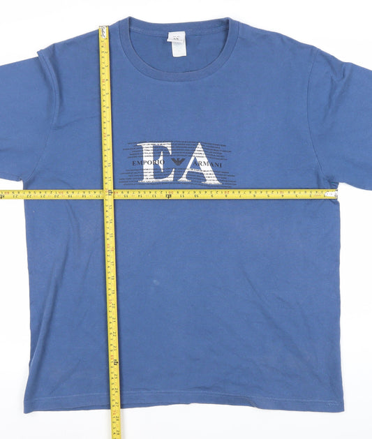 Armani Exchange Men's Blue XL Graphic Logo T-Shirt