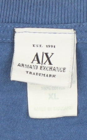 Armani Exchange Men's Blue XL Graphic Logo T-Shirt