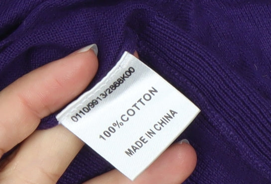 Hobbs Womens Purple Cotton V-Neck Cardigan Size 12