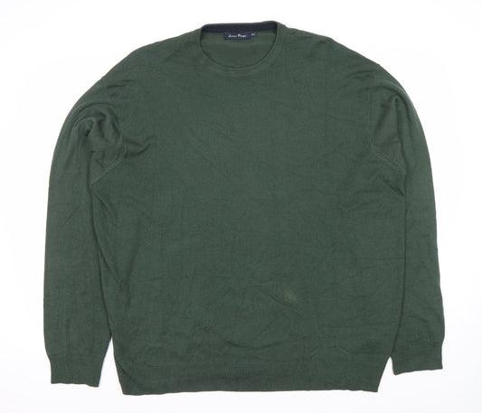 James Pringle Men’s Green 2XL Acrylic Crew Neck Pullover Jumper
