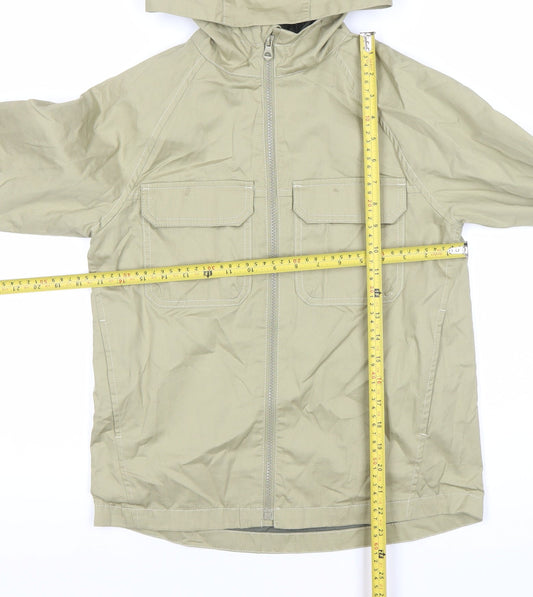 Zara Boys Beige Hooded Parka Jacket Size 9 Years Cotton Casual