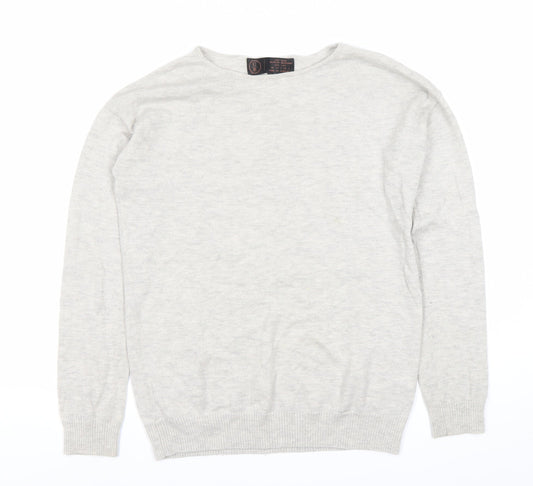 Fat Face Womens Grey Cotton Blend Pullover Jumper Size 12